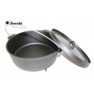 Batterie de cuisine Iron Iron Four hollandais Three Leges